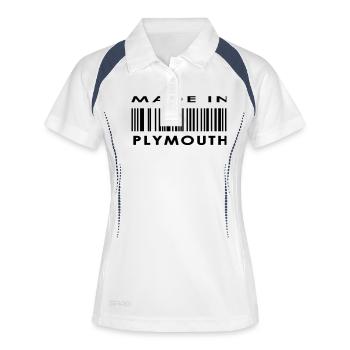 Fait à Plymouth - Polo respirant Femme - blanc/marine - Devant