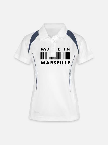 Marseille - Polo respirant Femme - blanc/marine