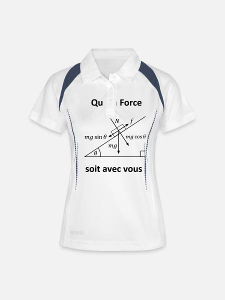 Que la Force soit avec vous T shirt humour maths - Polo respirant Femme - blanc/marine