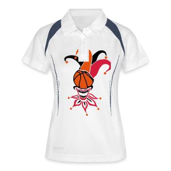 basketball joker ballon sport1 - Polo respirant Femme - blanc/marine - Devant