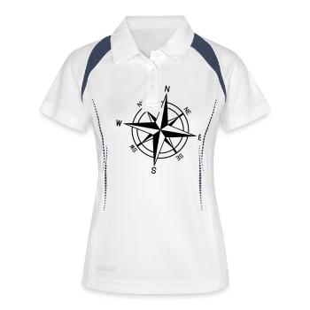 geo_kompass____f1 - Polo respirant Femme - blanc/marine - Devant