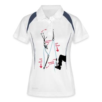 Escalade - Poulie de sauvetage copain - Polo respirant Femme - blanc/marine - Devant