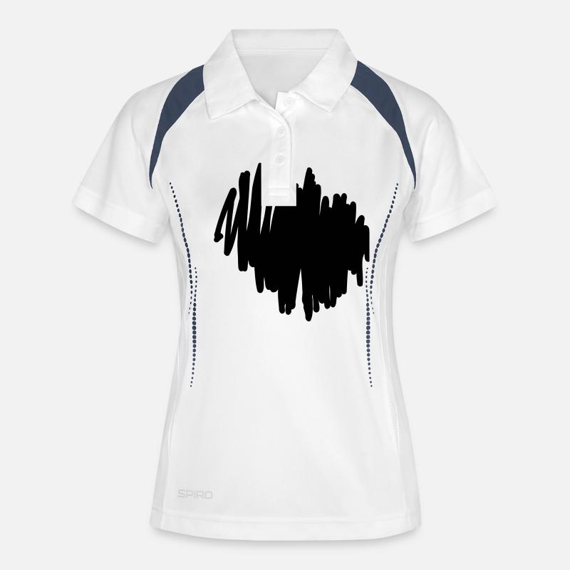 Scribble Gekritzel Hintergrund - Women's Polo breathable - white/navy