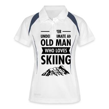 Old Man - Skiing - Frauen Polo atmungsaktiv - Weiß/Navy - Vorne