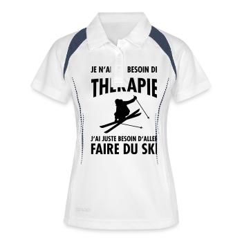 Thérapie - Ski - Polo respirant Femme - blanc/marine - Devant