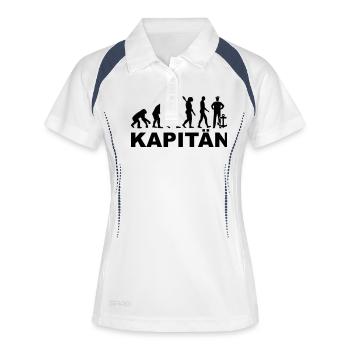 Kapitän - Frauen Polo atmungsaktiv - Weiß/Navy - Vorne