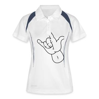 hand - Frauen Polo atmungsaktiv - Weiß/Navy - Vorne