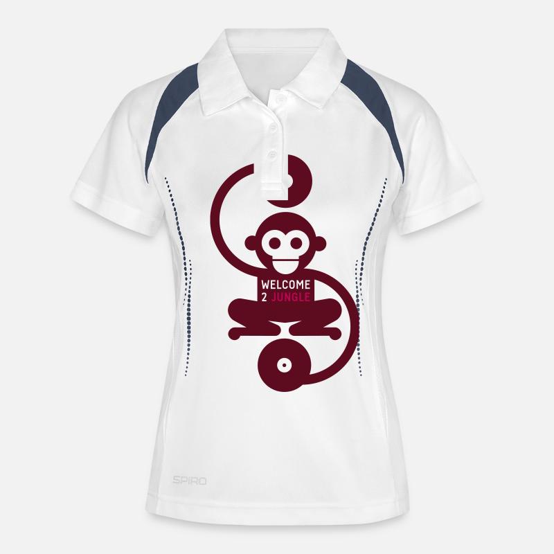 affe_jungle_2f - Women's Polo breathable - white/navy