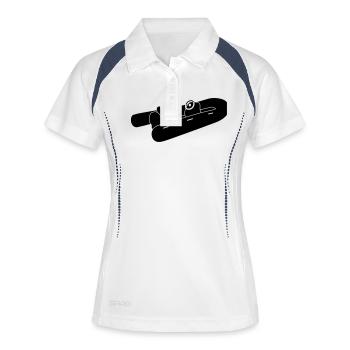 Schlauchboot_g1 - Frauen Polo atmungsaktiv - Weiß/Navy - Vorne