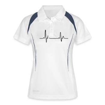 ekg profession - Polo respirant Femme - blanc/marine - Devant