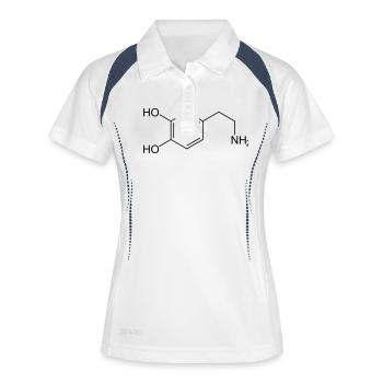 Dopamin - Frauen Polo atmungsaktiv - Weiß/Navy - Vorne