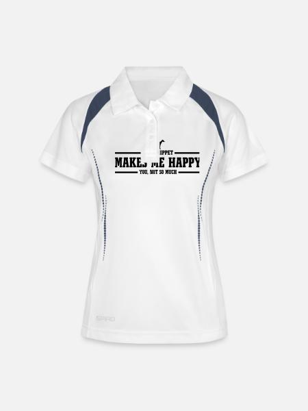 WHIPPET makes me happy - Women's Polo breathable - white/navy