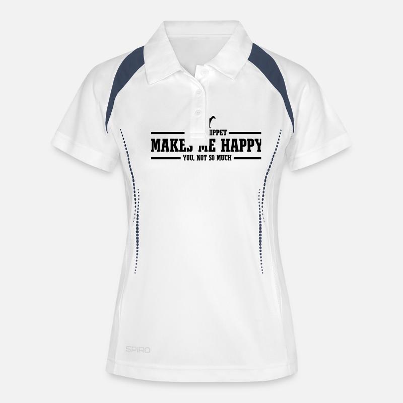 WHIPPET me rend heureux - Polo respirant Femme - blanc/marine