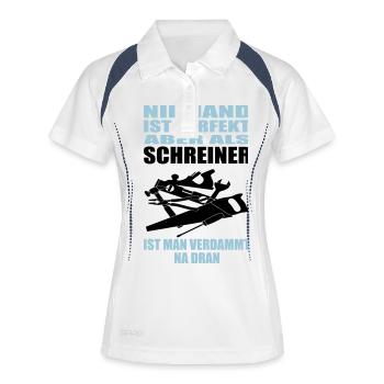 Schreiner Tischler - Frauen Polo atmungsaktiv - Weiß/Navy - Vorne