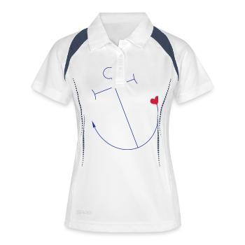 ancre coeur - Polo respirant Femme - blanc/marine - Devant