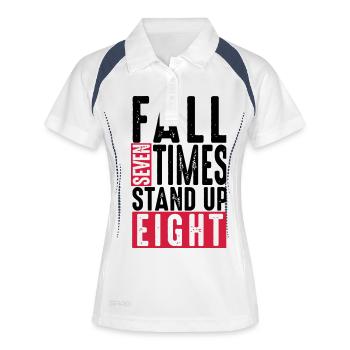 Fall seven times stand up eight - Spruch - Humor - Women's Polo breathable - white/navy - Front