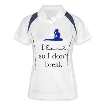 I bend so I don`t break - Frauen Polo atmungsaktiv - Weiß/Navy - Vorne