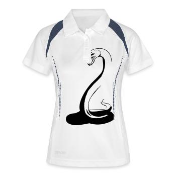 serpent - Polo respirant Femme - blanc/marine - Devant