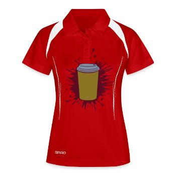 Splashes of color drops of coffee mug - Women's Polo breathable - white/navy - Front