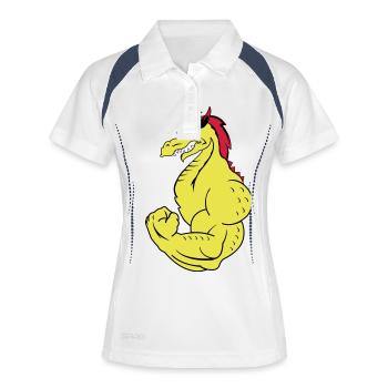 strong dragon 02 - Frauen Polo atmungsaktiv - Weiß/Navy - Vorne