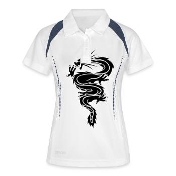 Dragon - Frauen Polo atmungsaktiv - Weiß/Navy - Vorne