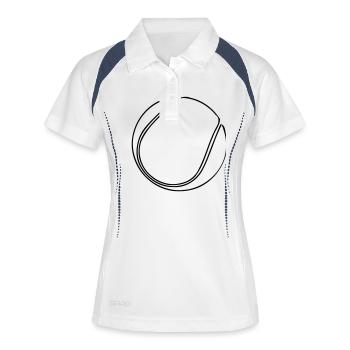 Tennisball - Frauen Polo atmungsaktiv - Weiß/Navy - Vorne