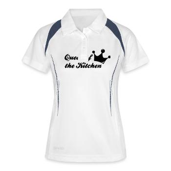 queen of the kitchen - Frauen Polo atmungsaktiv - Weiß/Navy - Vorne