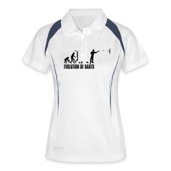 logo texte évolution de développement jouer cool là-bas - Polo respirant Femme - blanc/marine - Devant