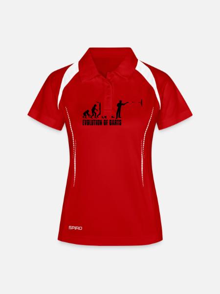 logo text evolution of development play cool there - Women's Polo breathable - white/navy