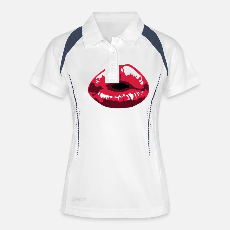 küssen - Women's Polo breathable - white/navy