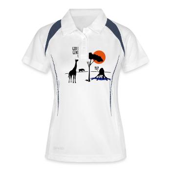 God is a Genius! - Frauen Polo atmungsaktiv - Weiß/Navy - Vorne