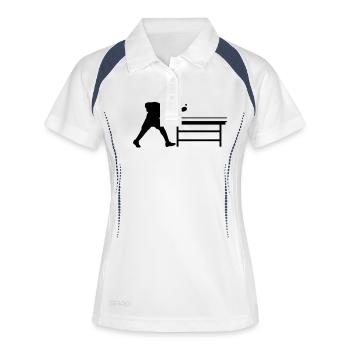 table_tennis_a_1c - Frauen Polo atmungsaktiv - Weiß/Navy - Vorne