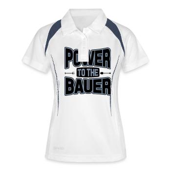 Power to the Bauer - Frauen Polo atmungsaktiv - Weiß/Navy - Vorne