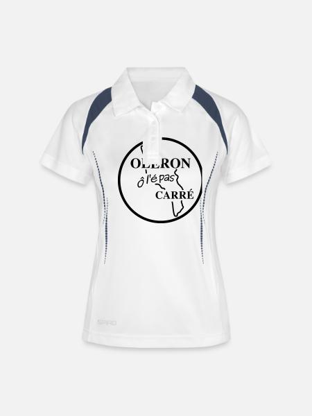 Oléron pas Carré - Polo respirant Femme - blanc/marine