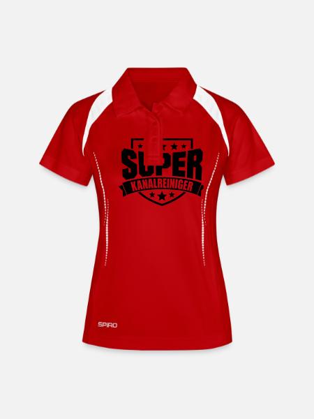 Super Kanalreiniger - Frauen Polo atmungsaktiv - Weiß/Navy