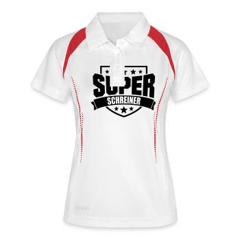 Super Schreiner - Frauen Polo atmungsaktiv - Weiß/Navy - Vorne