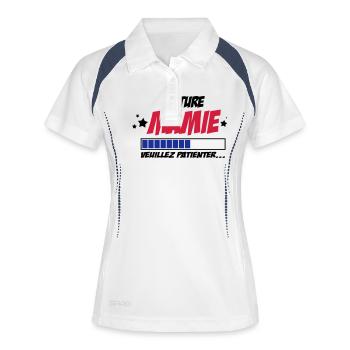 future mamie - Polo respirant Femme - blanc/marine - Devant