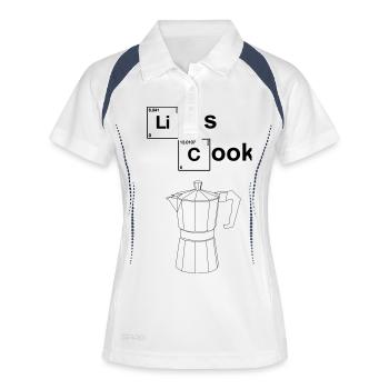 LETS COOK COFFEE / KAFFEE - Frauen Polo atmungsaktiv - Weiß/Navy - Vorne