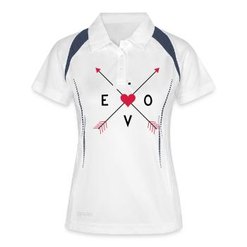 Love-Ethno Pfeile - Frauen Polo atmungsaktiv - Weiß/Navy - Vorne