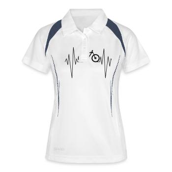 Herzschlag Bike (dh) - Frauen Polo atmungsaktiv - Weiß/Navy - Vorne