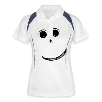 Paraglider Smiley - Polo respirant Femme - blanc/marine - Devant
