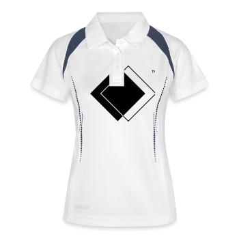 minimal square - Women's Polo breathable - white/navy - Front