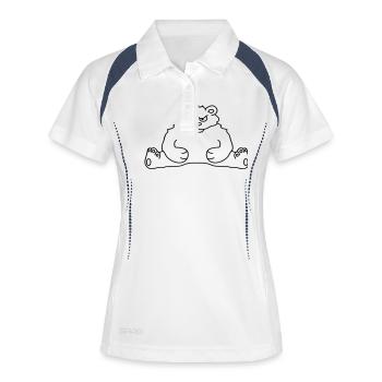 sitting_angry_bear - Women's Polo breathable - white/navy - Front