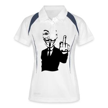 anonymous masque mask fuck6 main hand co - Polo respirant Femme - blanc/marine - Devant