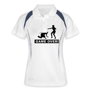 bachelor bachelorette - Frauen Polo atmungsaktiv - Weiß/Navy - Vorne