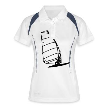 Planche à Voile 1 - Polo respirant Femme - blanc/marine - Devant