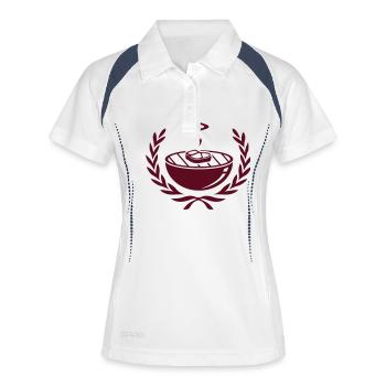 Barbecue - Frauen Polo atmungsaktiv - Weiß/Navy - Vorne