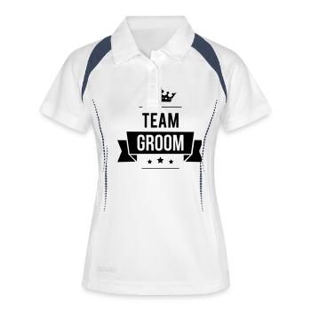 Team Groom - Frauen Polo atmungsaktiv - Weiß/Navy - Vorne
