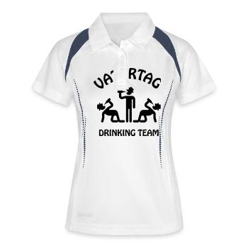 Vatertag Drinking Team - Frauen Polo atmungsaktiv - Weiß/Navy - Vorne
