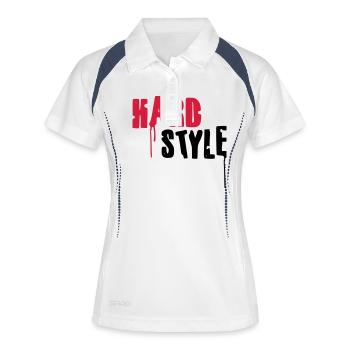 Hardstyle - Frauen Polo atmungsaktiv - Weiß/Navy - Vorne